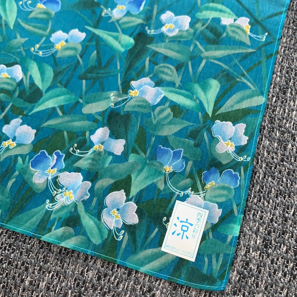 Japanese traditional dyed floral handkerchief